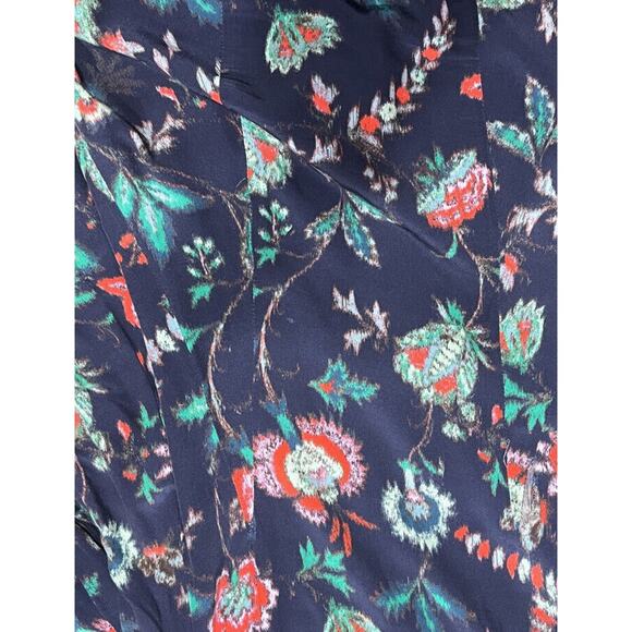 Derek Lam A-Line Navy Floral Print Long Sleeve Belted Mini Dress Sz 38/Sm - Picture 13 of 16